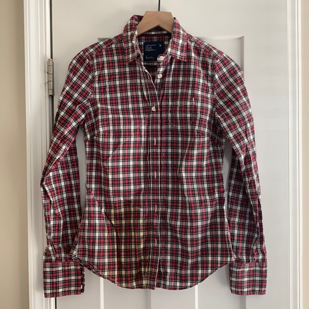 American Eagle Button Up Plaid size 2